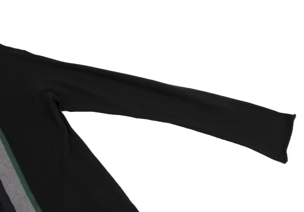 ヨウジヤマモト プールオムYohji Yamamoto POUR HOMME コットンカシミヤラインニットカーディガン 黒3 K-113345_004