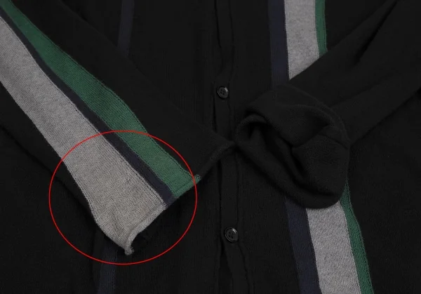 ヨウジヤマモト プールオムYohji Yamamoto POUR HOMME コットンカシミヤラインニットカーディガン 黒3 K-113345_005