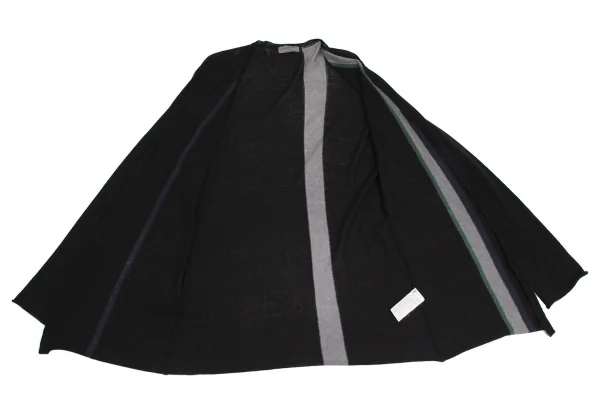 ヨウジヤマモト プールオムYohji Yamamoto POUR HOMME コットンカシミヤラインニットカーディガン 黒3 K-113345_009