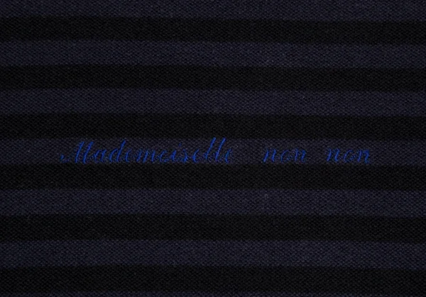 マドモアゼルノンノンMademoiselle NON NON ロゴ刺繍鹿の子ボーダー半袖カットソー 青黒38(M) K-113357_004