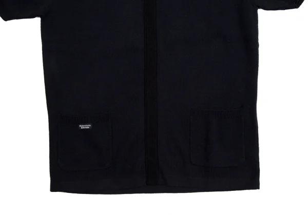 マドモアゼルノンノンMademoiselle NON NON コットンポケットデザインニットポロシャツ 紺38(M) K-113358_011