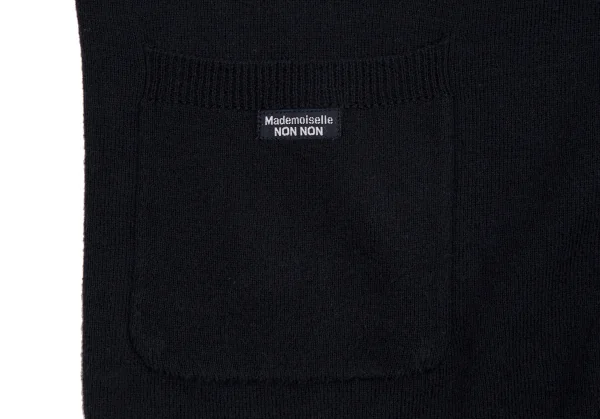 マドモアゼルノンノンMademoiselle NON NON コットンポケットデザインニットポロシャツ 紺38(M) K-113358_012