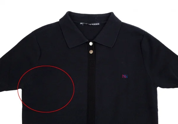 マドモアゼルノンノンMademoiselle NON NON コットンポケットデザインニットポロシャツ 紺38(M) K-113358_003