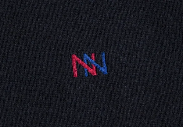 マドモアゼルノンノンMademoiselle NON NON コットンポケットデザインニットポロシャツ 紺38(M) K-113358_009