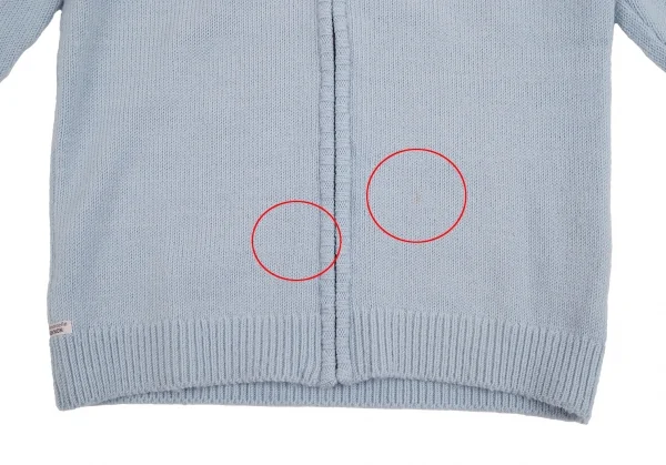 マドモアゼルノンノンMademoiselle NON NON ロゴ刺繍ジップアップニットパーカー 水色38(M) K-113363_010