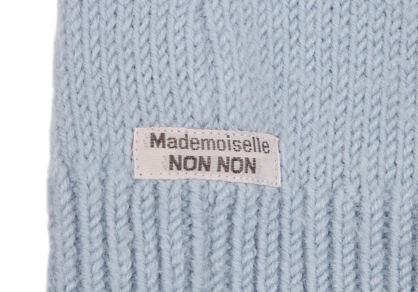マドモアゼルノンノンMademoiselle NON NON ロゴ刺繍ジップアップニットパーカー 水色38(M) K-113363_013