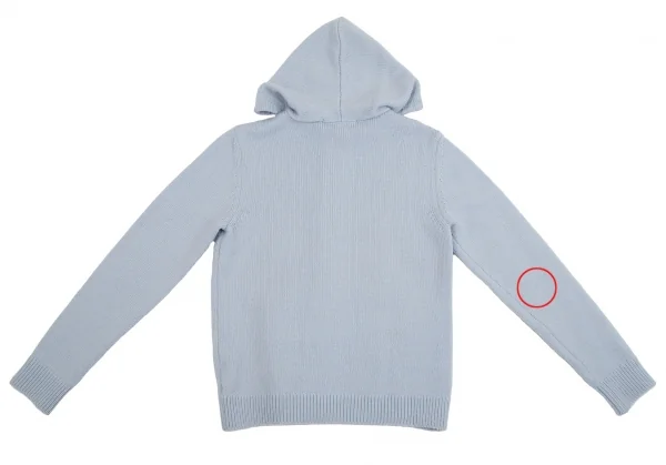 マドモアゼルノンノンMademoiselle NON NON ロゴ刺繍ジップアップニットパーカー 水色38(M) K-113363_015