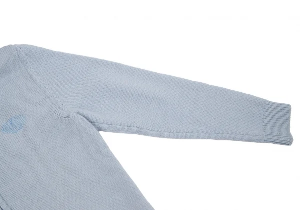 マドモアゼルノンノンMademoiselle NON NON ロゴ刺繍ジップアップニットパーカー 水色38(M) K-113363_008