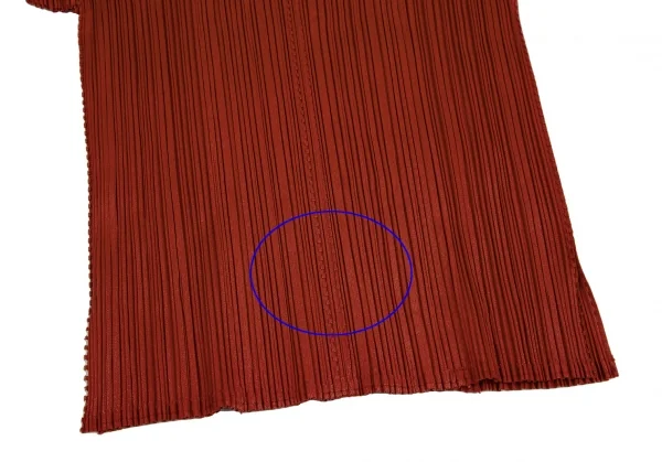 プリーツプリーズPLEATS PLEASE ピンキングカット切替プリーツポロシャツ 赤3位 K-113372_007
