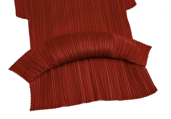 プリーツプリーズPLEATS PLEASE ピンキングカット切替プリーツポロシャツ 赤3位 K-113372_009