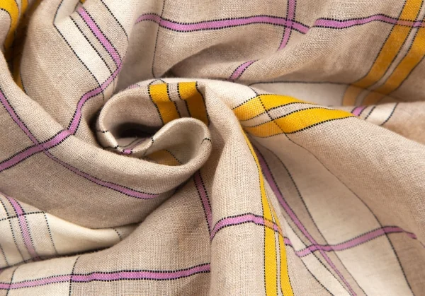 ローブドシャンブル コムデギャルソンrobe de chambre COMME des GARCONS リネン裾フリル切替チェックラップスカート ベージュF K-113383_012