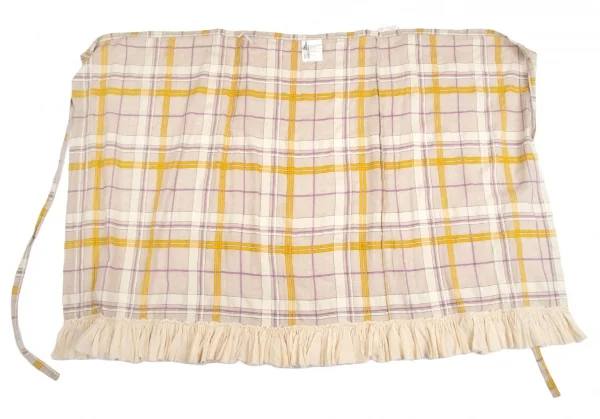 ローブドシャンブル コムデギャルソンrobe de chambre COMME des GARCONS リネン裾フリル切替チェックラップスカート ベージュF K-113383_009