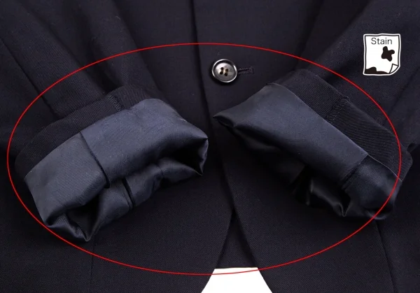 ローブドシャンブル コムデギャルソンrobe de chambre COMME des GARCONSウールギャバ3Bテーラードジャケット 紺M K-113384_010