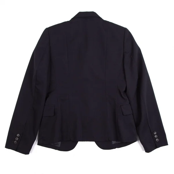 ローブドシャンブル コムデギャルソンrobe de chambre COMME des GARCONSウールギャバ3Bテーラードジャケット 紺M K-113384_015