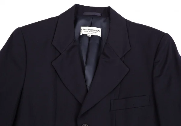 ローブドシャンブル コムデギャルソンrobe de chambre COMME des GARCONSウールギャバ3Bテーラードジャケット 紺M K-113384_003