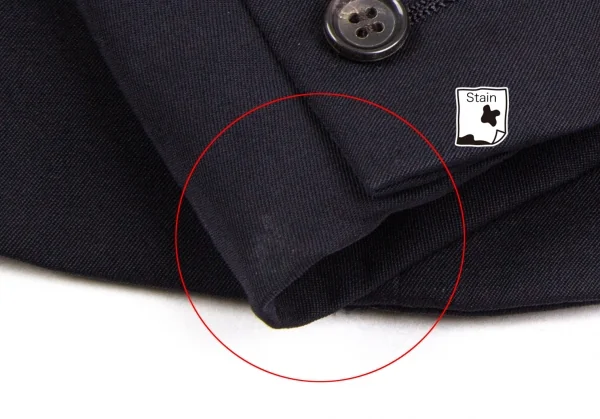 ローブドシャンブル コムデギャルソンrobe de chambre COMME des GARCONSウールギャバ3Bテーラードジャケット 紺M K-113384_008