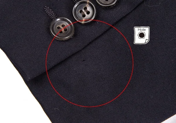 ローブドシャンブル コムデギャルソンrobe de chambre COMME des GARCONSウールギャバ3Bテーラードジャケット 紺M K-113384_009