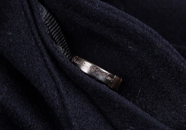 ブルックスブラザーズBrooks Brothers Loro Piana Storm System ロロピアーナストームシステムウールハーフコート 紺L K-113391_010