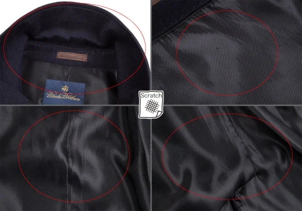 ブルックスブラザーズBrooks Brothers Loro Piana Storm System ロロピアーナストームシステムウールハーフコート 紺L K-113391_015