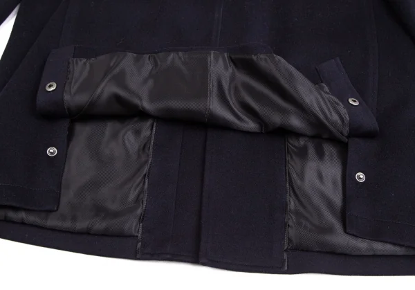 ブルックスブラザーズBrooks Brothers Loro Piana Storm System ロロピアーナストームシステムウールハーフコート 紺L K-113391_017