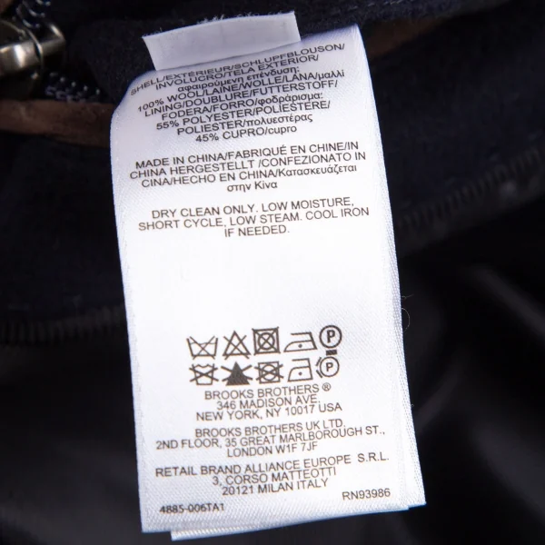 ブルックスブラザーズBrooks Brothers Loro Piana Storm System ロロピアーナストームシステムウールハーフコート 紺L K-113391_019