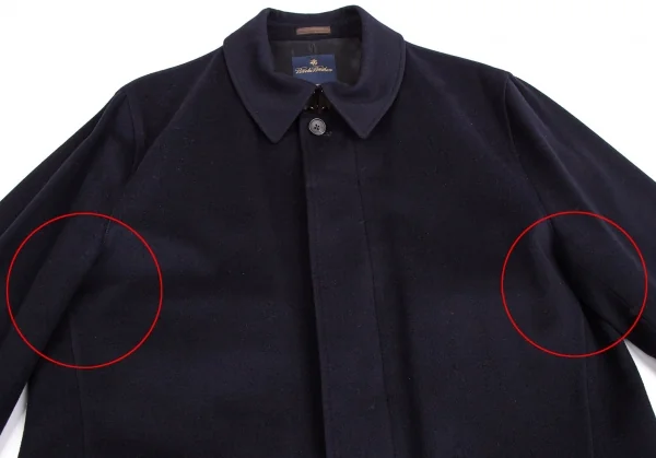 ブルックスブラザーズBrooks Brothers Loro Piana Storm System ロロピアーナストームシステムウールハーフコート 紺L K-113391_002