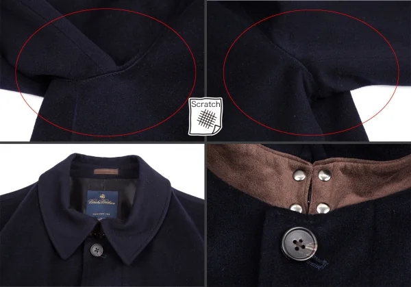 ブルックスブラザーズBrooks Brothers Loro Piana Storm System ロロピアーナストームシステムウールハーフコート 紺L K-113391_003