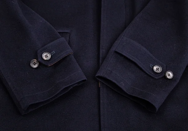 ブルックスブラザーズBrooks Brothers Loro Piana Storm System ロロピアーナストームシステムウールハーフコート 紺L K-113391_005