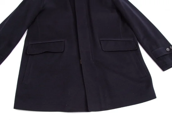 ブルックスブラザーズBrooks Brothers Loro Piana Storm System ロロピアーナストームシステムウールハーフコート 紺L K-113391_007