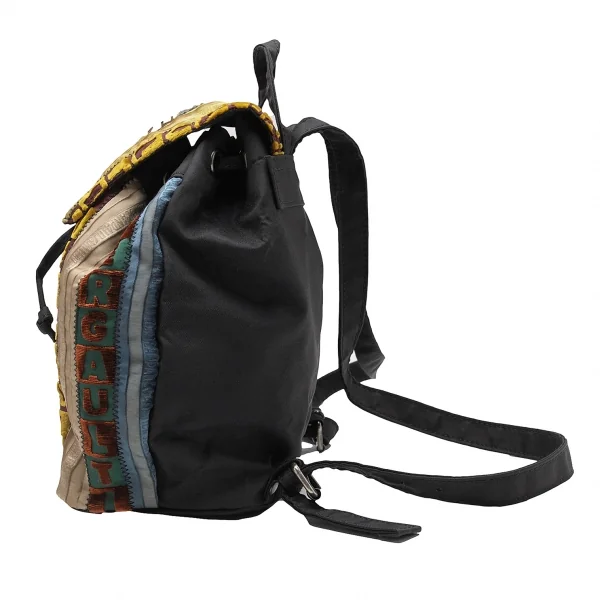 ジャンポールゴルチエJean Paul GAULTIER ロゴマルチストライプミニリュックサック 黒マルチ K-113398_003