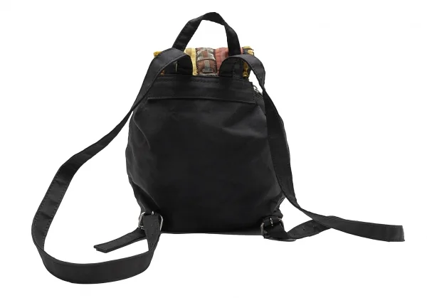 ジャンポールゴルチエJean Paul GAULTIER ロゴマルチストライプミニリュックサック 黒マルチ K-113398_004