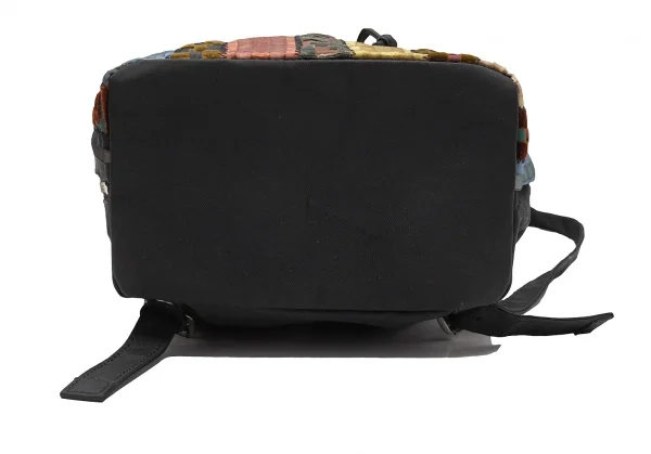 ジャンポールゴルチエJean Paul GAULTIER ロゴマルチストライプミニリュックサック 黒マルチ K-113398_005