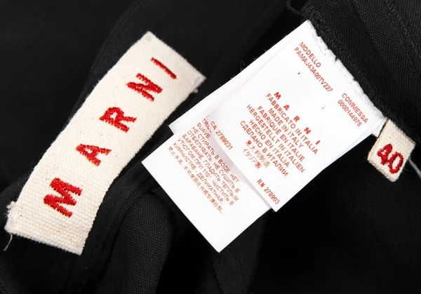 マルニMARNI キュプラレーヨンベルテッドパンツ 黒40 K-113406_016