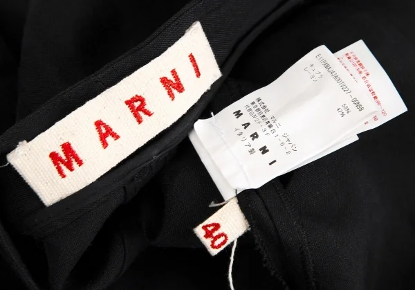 マルニMARNI キュプラレーヨンベルテッドパンツ 黒40 K-113406_018