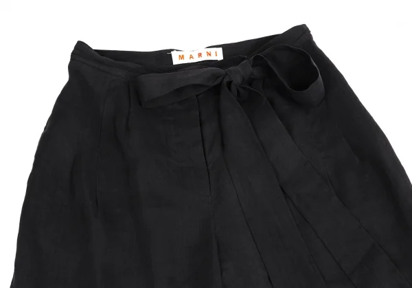 マルニMARNI キュプラレーヨンベルテッドパンツ 黒40 K-113406_002