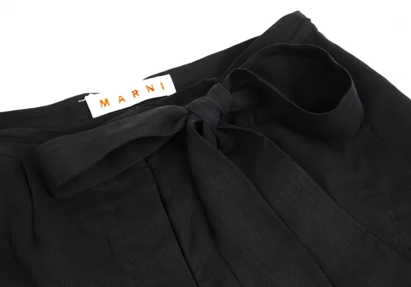 マルニMARNI キュプラレーヨンベルテッドパンツ 黒40 K-113406_003