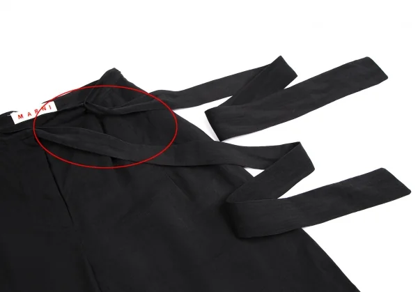 マルニMARNI キュプラレーヨンベルテッドパンツ 黒40 K-113406_004