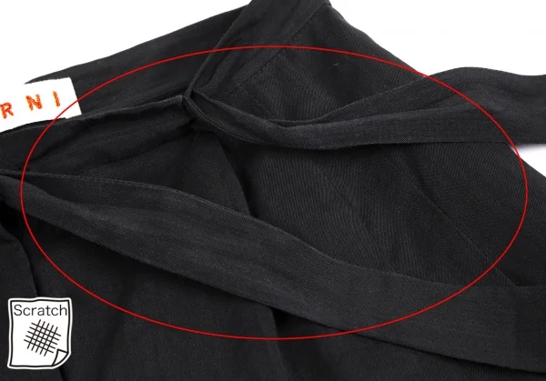 マルニMARNI キュプラレーヨンベルテッドパンツ 黒40 K-113406_005