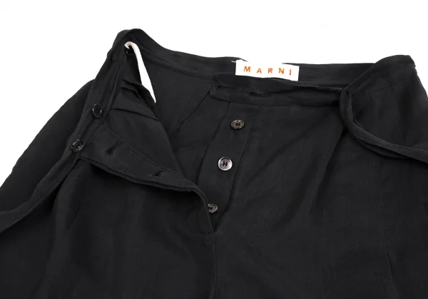 マルニMARNI キュプラレーヨンベルテッドパンツ 黒40 K-113406_006