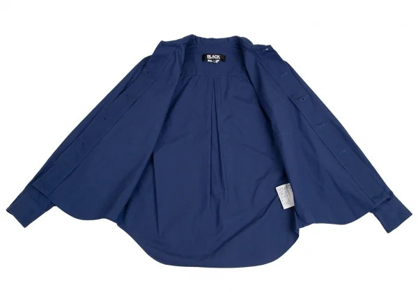 ブラックコムデギャルソンBLACK COMME des GARCONS 製品洗いカモフラポケットシャツ 青XS K-113410_009