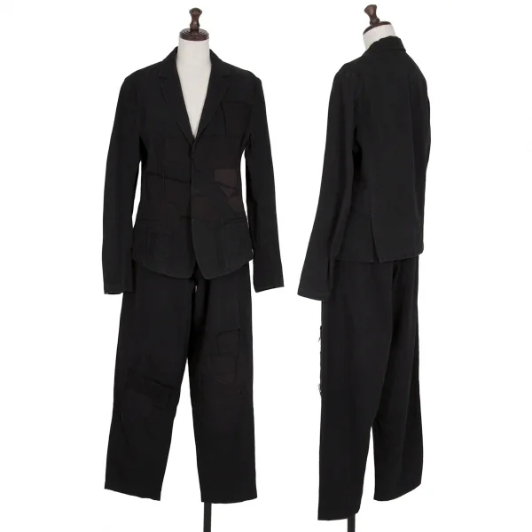 Y's Patchwork Design Jacket & Pants  Black 3, 2 K-113436_001