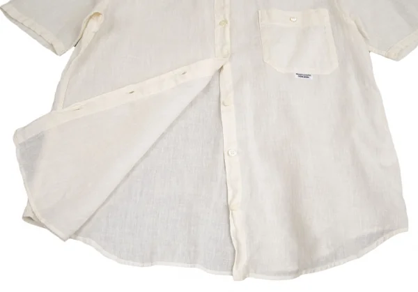 マドモアゼルノンノンMademoiselle NON NON リネンシルク半袖シャツ クリームL K-113440_010