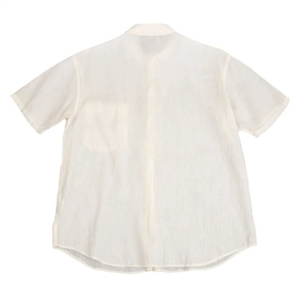マドモアゼルノンノンMademoiselle NON NON リネンシルク半袖シャツ クリームL K-113440_011