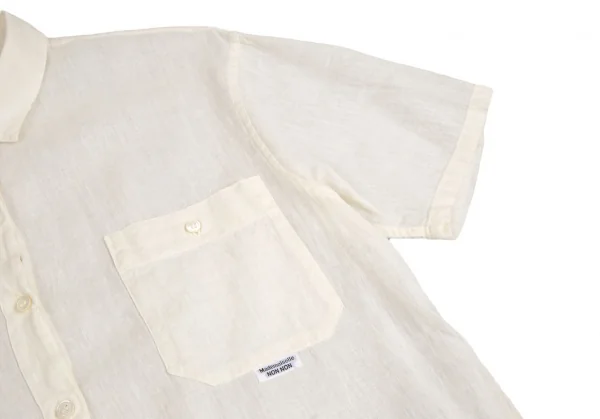 マドモアゼルノンノンMademoiselle NON NON リネンシルク半袖シャツ クリームL K-113440_006