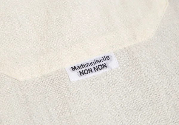 マドモアゼルノンノンMademoiselle NON NON リネンシルク半袖シャツ クリームL K-113440_008