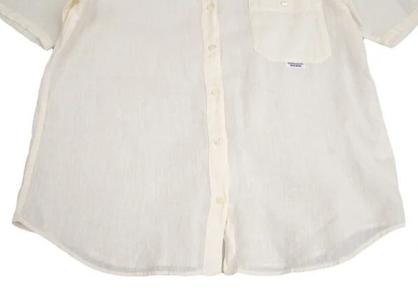 マドモアゼルノンノンMademoiselle NON NON リネンシルク半袖シャツ クリームL K-113440_009