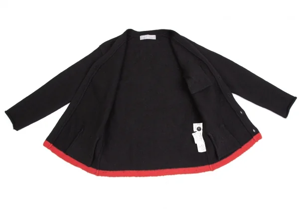 コムデギャルソン オムCOMME des GARCONS HOMME 裾配色縮絨ニットカーディガン 黒M位 K-113445_013