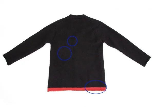 コムデギャルソン オムCOMME des GARCONS HOMME 裾配色縮絨ニットカーディガン 黒M位 K-113445_014