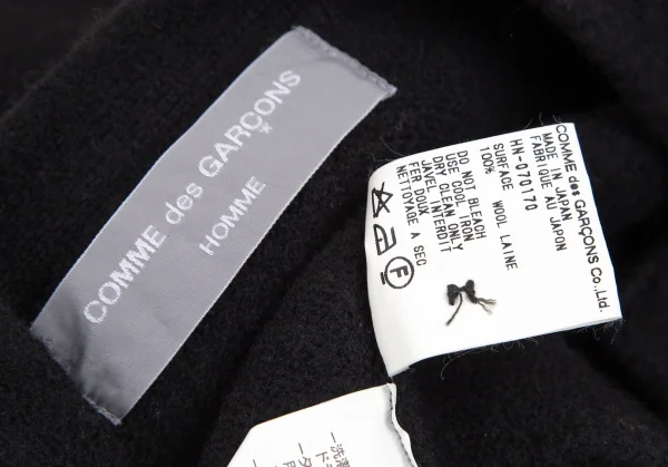 コムデギャルソン オムCOMME des GARCONS HOMME 裾配色縮絨ニットカーディガン 黒M位 K-113445_019