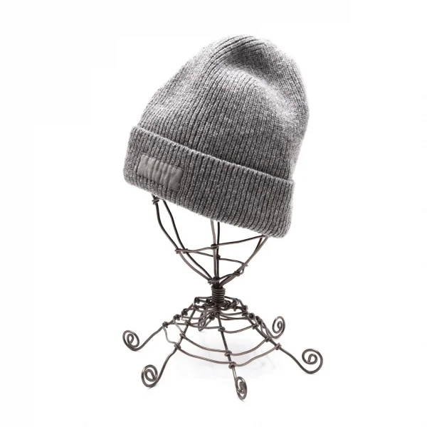 アーペーセーA.P.C. リブウールパッチニットキャップ グレー K-113471_001